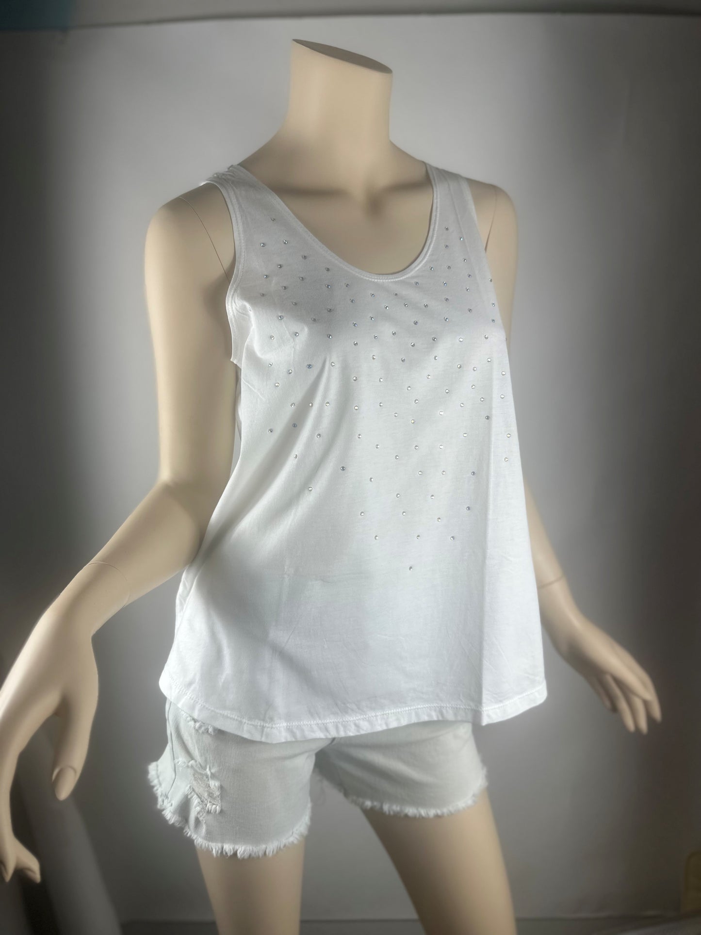 Cotton Rhinestone Tank